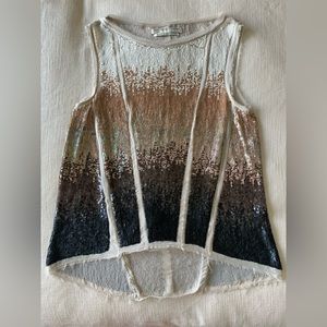 All Saints Top / Blouse: Allsaints X-Ombr Hand Embellished Sequin Top / Blouse